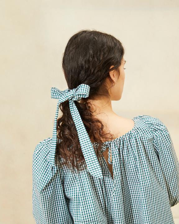 vrouwen dee strik scrunchies nootmuskaat/mini groene gingham Loeffler Randall accessoires J8TT162