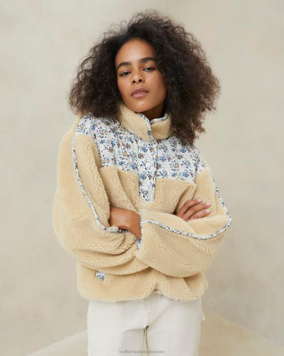 vrouwen Liz fleece trui crème/bloemig Loeffler Randall kleren J8TT259