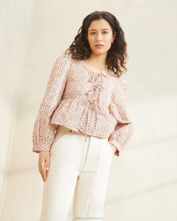 vrouwen donna jasje met gestrikte voorkant crème/amber ditsy bloemig Loeffler Randall kleren J8TT262