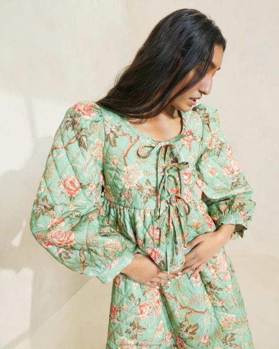 vrouwen donna jasje met gestrikte voorkant salie botanische bloemen Loeffler Randall kleren J8TT254