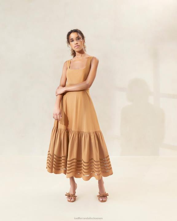 vrouwen Carine geborduurde midi-jurk chocolade Loeffler Randall kleren J8TT197