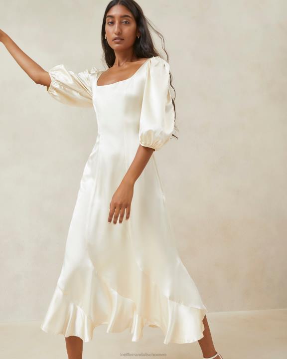 vrouwen Carmina lange curve-jurk ivoor Loeffler Randall kleren J8TT169