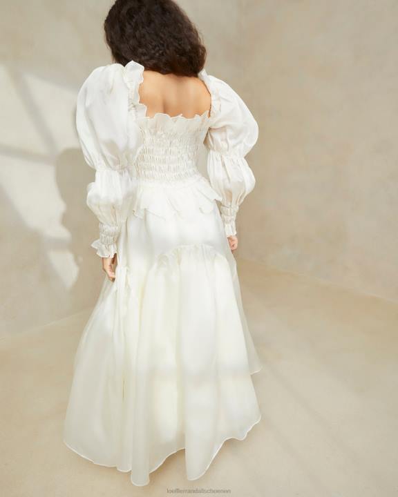 vrouwen Suzette gesmokte organza jurk room Loeffler Randall kleren J8TT170
