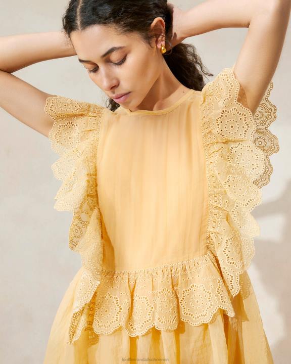 vrouwen naomi geborduurde geschulpte jurk duin Loeffler Randall kleren J8TT192