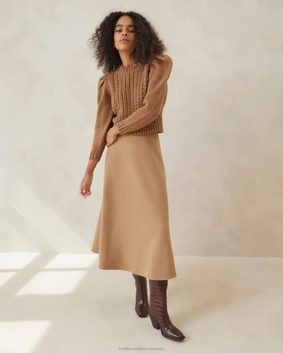 vrouwen Charissa cirkelrok kameel Loeffler Randall kleren J8TT219