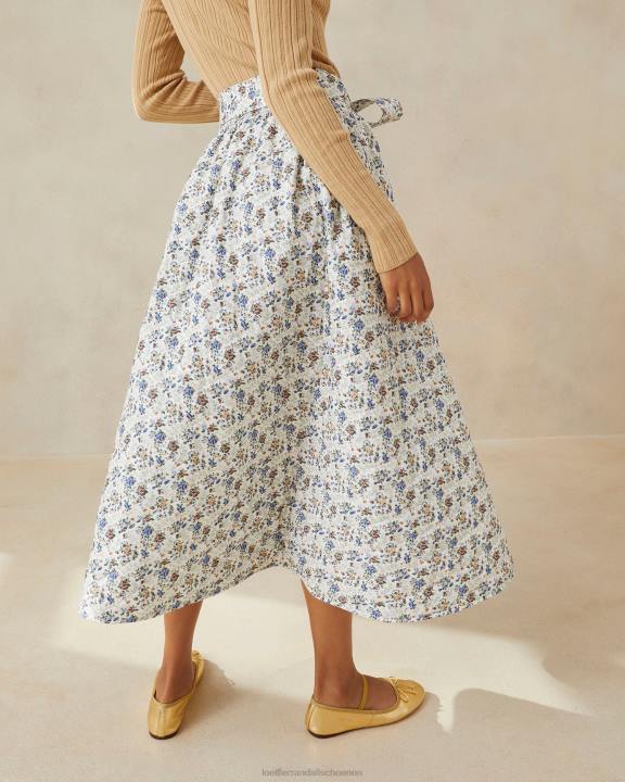 vrouwen Leigh gewatteerde rok crème/bloemig Loeffler Randall kleren J8TT244