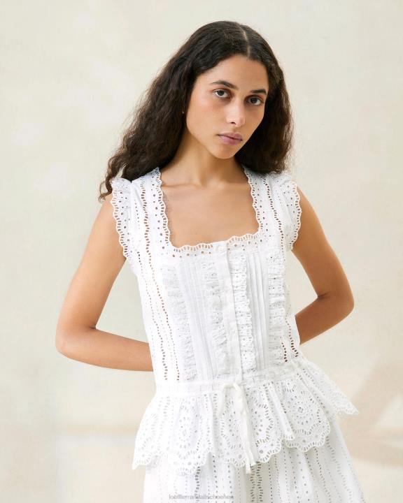 vrouwen Arden geschulpte blouse wit Loeffler Randall kleren J8TT208