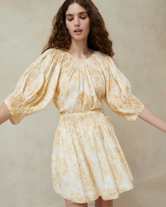 vrouwen sloane gesmokte top tonale wijnstok bloemen Loeffler Randall kleren J8TT241