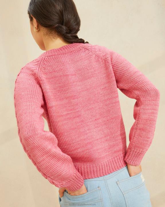 vrouwen Lindy vest met kabelmouwen roze Loeffler Randall kleren J8TT255