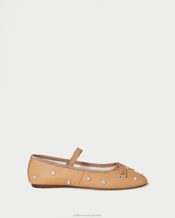 vrouwen leonie ballet plat karamel/kristal Loeffler Randall schoenen J8TT303