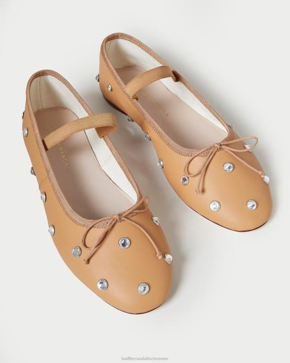 vrouwen leonie ballet plat karamel/kristal Loeffler Randall schoenen J8TT303