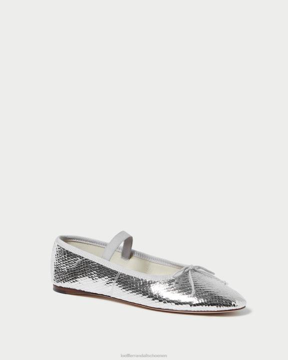 vrouwen leonie ballet plat zilver Loeffler Randall schoenen J8TT309