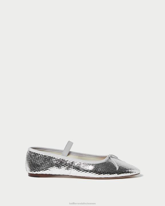 vrouwen leonie ballet plat zilver Loeffler Randall schoenen J8TT309