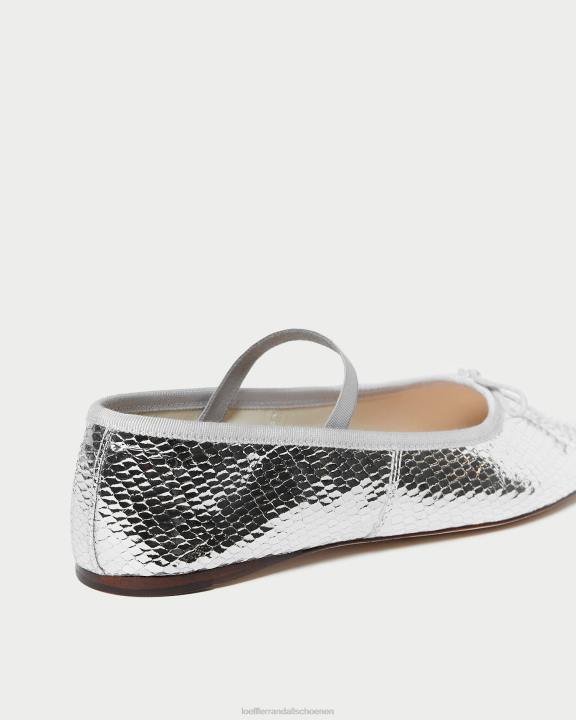 vrouwen leonie ballet plat zilver Loeffler Randall schoenen J8TT309