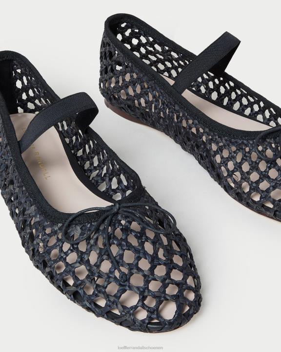 vrouwen leonie ballet plat zwart haakwerk Loeffler Randall schoenen J8TT301