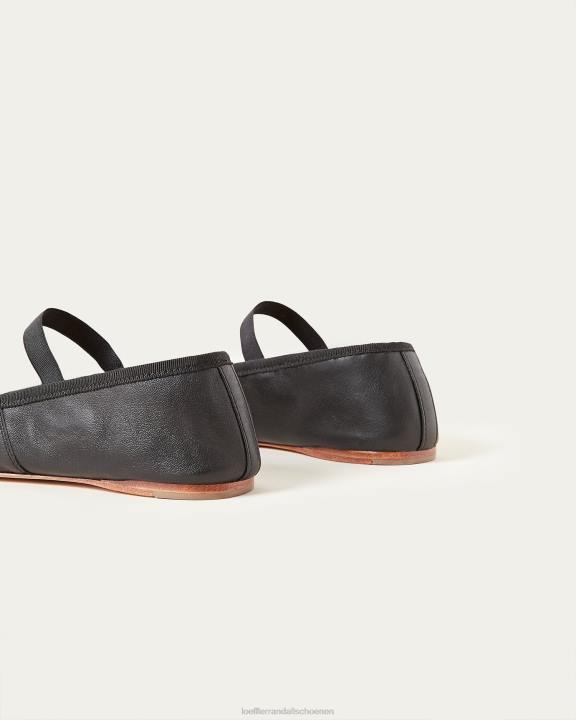 vrouwen leonie ballet plat zwart leer Loeffler Randall schoenen J8TT293