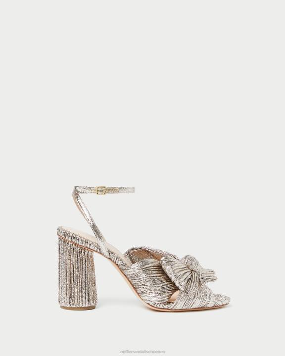 vrouwen Camellia geplooide strikhak Champagne Loeffler Randall schoenen J8TT64