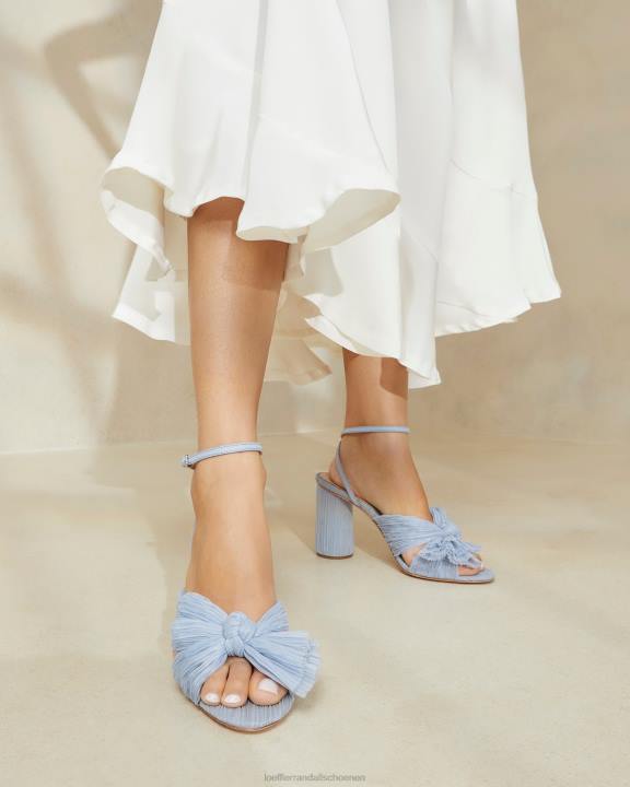 vrouwen Camellia geplooide strikhak blauw Loeffler Randall schoenen J8TT7