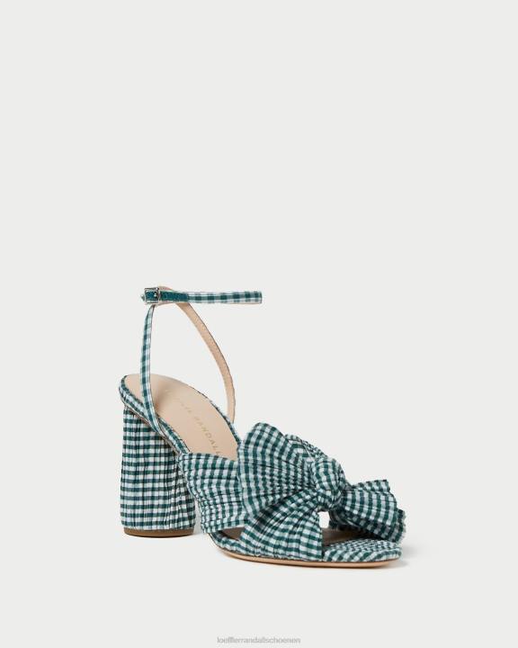 vrouwen Camellia strikhak mini groene gingham Loeffler Randall schoenen J8TT96