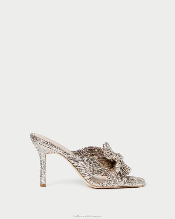vrouwen Claudia muiltje met geplooide strik Champagne Loeffler Randall schoenen J8TT94
