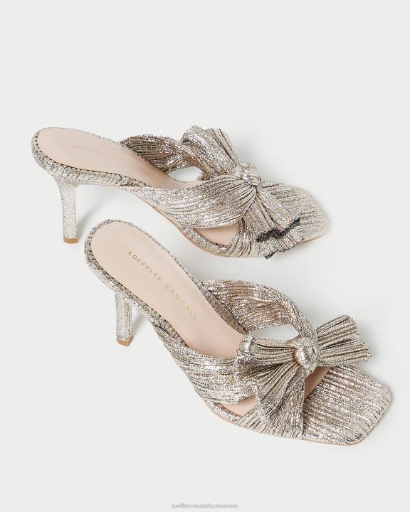 vrouwen Claudia muiltje met geplooide strik Champagne Loeffler Randall schoenen J8TT94