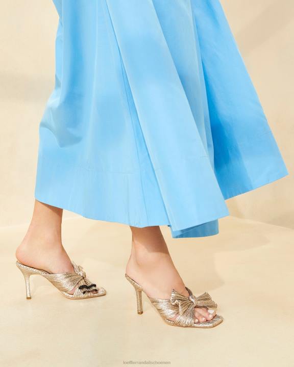 vrouwen Claudia muiltje met geplooide strik Champagne Loeffler Randall schoenen J8TT94