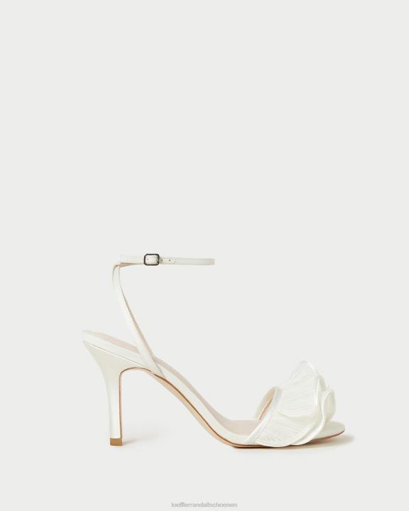 vrouwen Estella sandaal met ruches en hak parel Loeffler Randall schoenen J8TT42