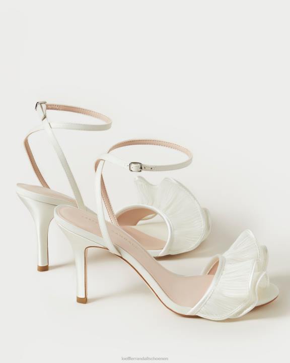 vrouwen Estella sandaal met ruches en hak parel Loeffler Randall schoenen J8TT42