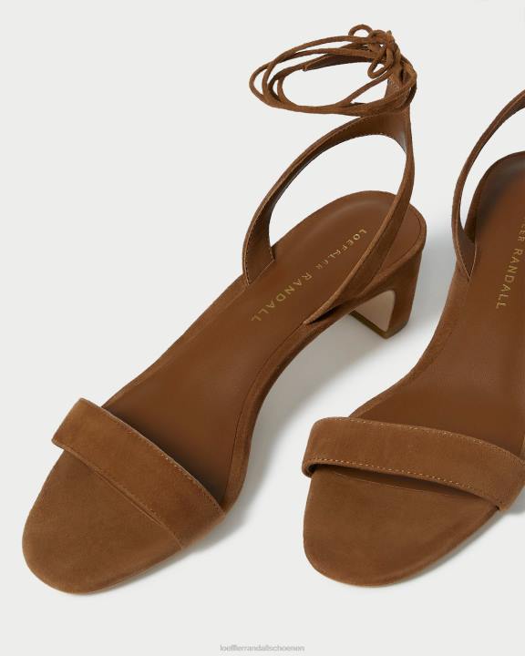 vrouwen Jackie sandaal met middenhak cacao Loeffler Randall schoenen J8TT87