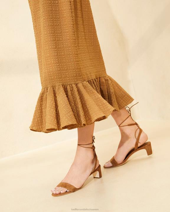 vrouwen Jackie sandaal met middenhak cacao Loeffler Randall schoenen J8TT87