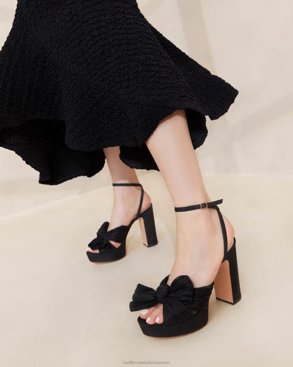 vrouwen Natalia platform strikhak zwart Loeffler Randall schoenen J8TT23