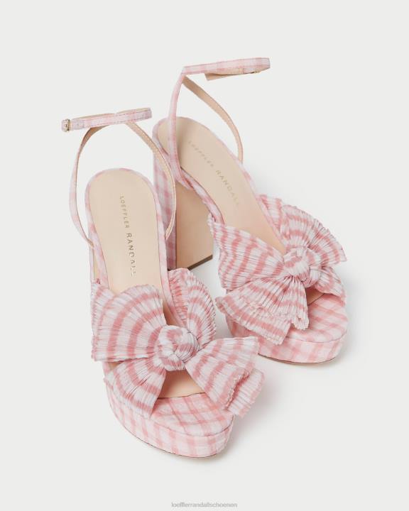 vrouwen Natalia strikhak zacht roze gingham Loeffler Randall schoenen J8TT82