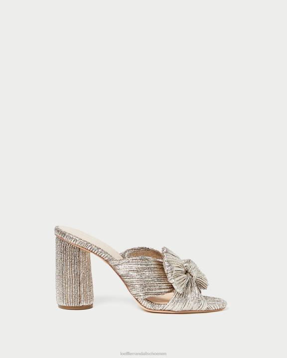 vrouwen Penny geplooide strikhak Champagne Loeffler Randall schoenen J8TT69