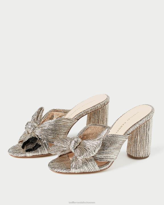 vrouwen Penny geplooide strikhak Champagne Loeffler Randall schoenen J8TT69