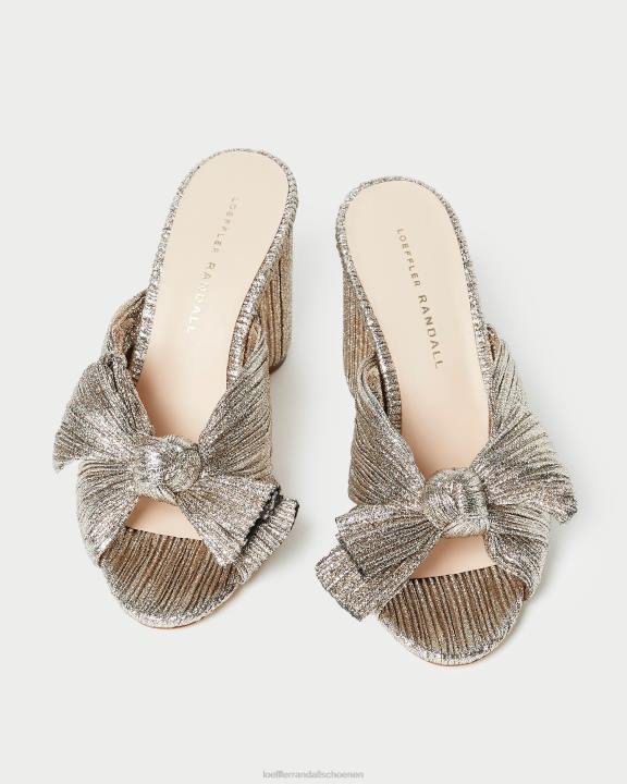 vrouwen Penny geplooide strikhak Champagne Loeffler Randall schoenen J8TT69