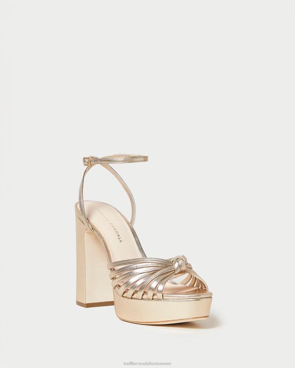vrouwen Rivka platformsandaal met knoop Champagne Loeffler Randall schoenen J8TT27