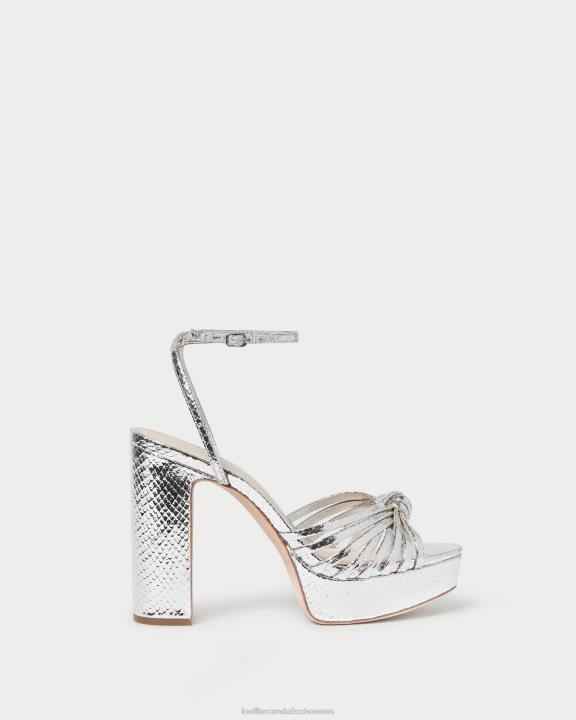 vrouwen Rivka platformsandaal met knoop zilver Loeffler Randall schoenen J8TT75