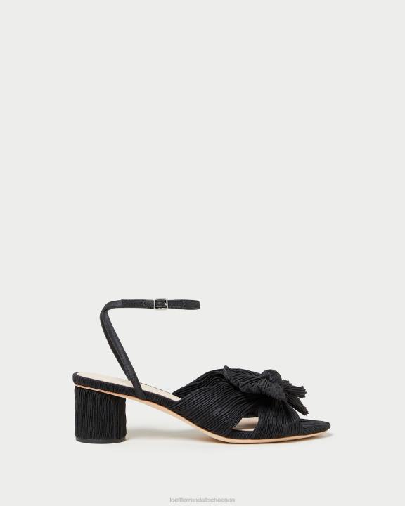 vrouwen dahlia geplooide strikhak zwart Loeffler Randall schoenen J8TT25