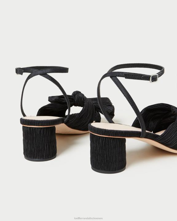 vrouwen dahlia geplooide strikhak zwart Loeffler Randall schoenen J8TT25
