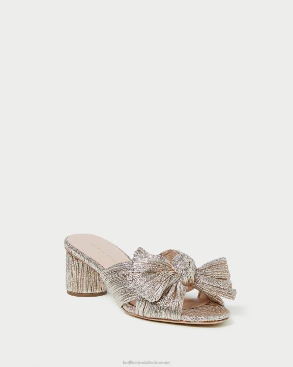 vrouwen emilia geplooide strikhak Champagne Loeffler Randall schoenen J8TT49