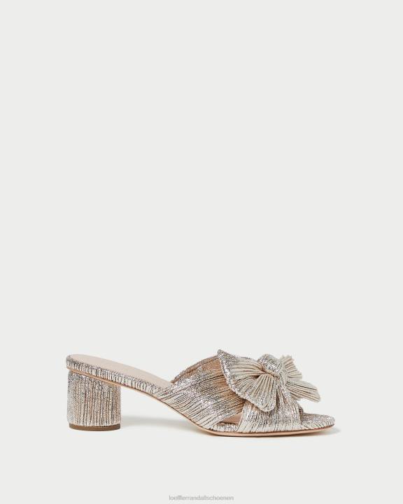 vrouwen emilia geplooide strikhak Champagne Loeffler Randall schoenen J8TT49