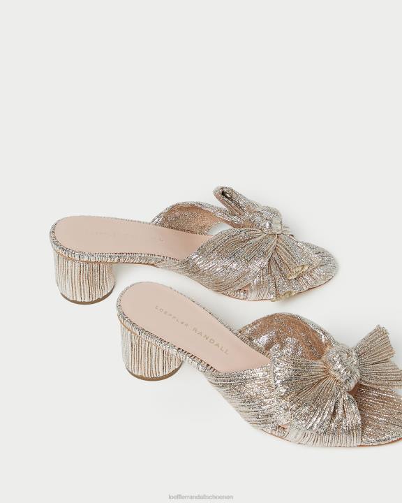 vrouwen emilia geplooide strikhak Champagne Loeffler Randall schoenen J8TT49