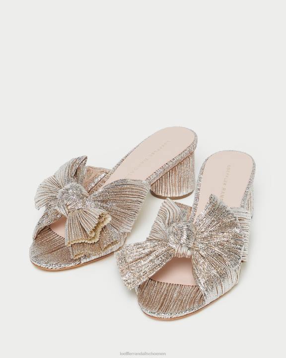 vrouwen emilia geplooide strikhak Champagne Loeffler Randall schoenen J8TT49