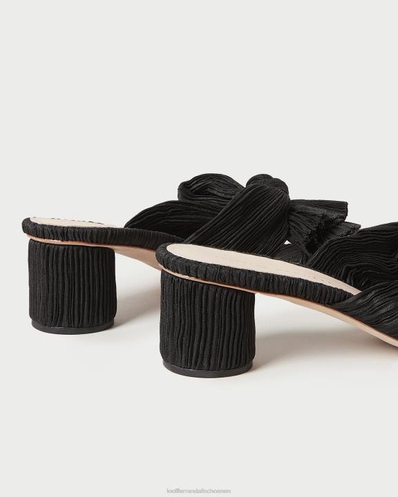 vrouwen emilia geplooide strikhak zwart Loeffler Randall schoenen J8TT18