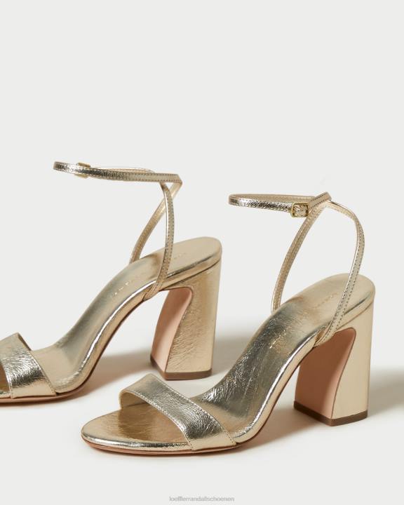 vrouwen malia sandaal met gebogen hak Champagne Loeffler Randall schoenen J8TT50