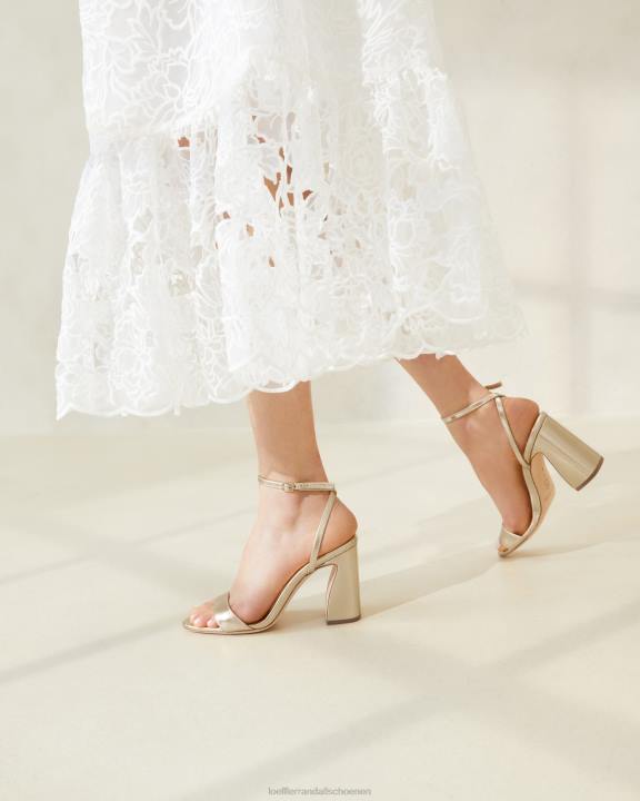vrouwen malia sandaal met gebogen hak Champagne Loeffler Randall schoenen J8TT50