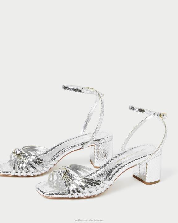 vrouwen olivia knoop halverwege de hak zilver Loeffler Randall schoenen J8TT74