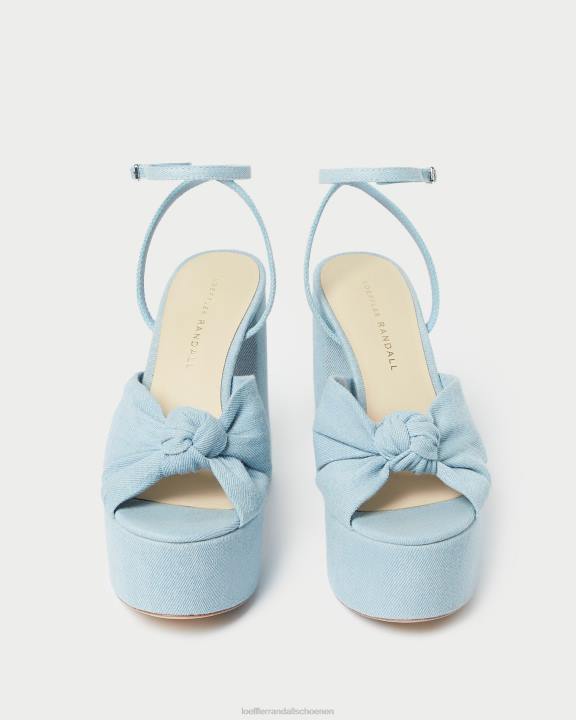 vrouwen roz knoop-platform lichte denim Loeffler Randall schoenen J8TT84