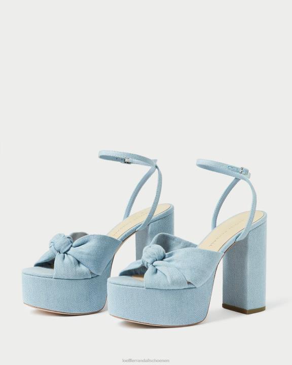 vrouwen roz knoop-platform lichte denim Loeffler Randall schoenen J8TT84