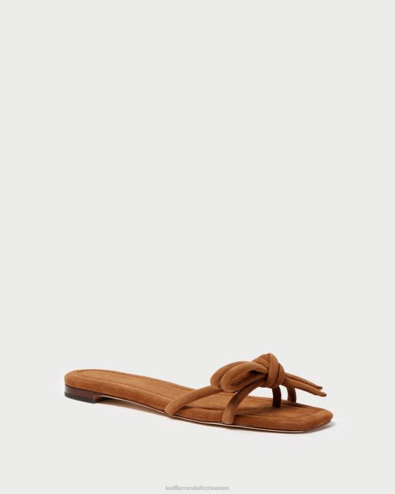 vrouwen Hadley-sandaal met strik cacao Loeffler Randall schoenen J8TT105